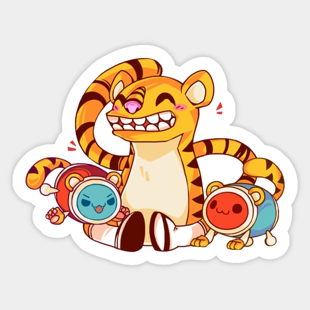 Taiko no Tatsujin - Don, Katsu and Toramai Sticker by Wadaiko